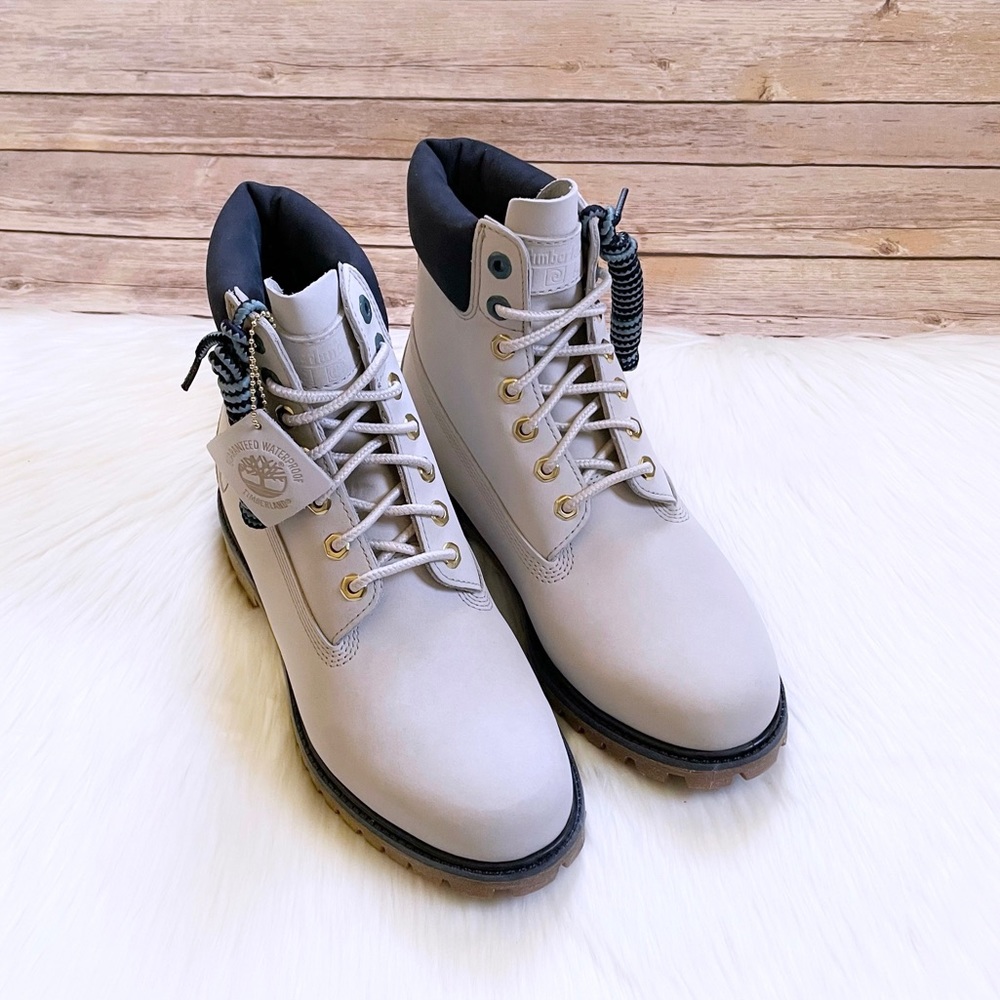 Timberland Men’s Premium 6 Inch Waterproof White Boots - Picture 6 of 8